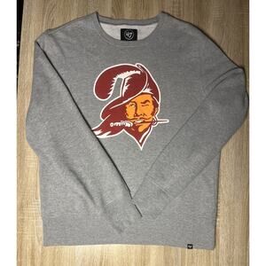 Tampa Bay Buccaneers Large Sweatshirt Heathered Gray 47 Pullover Crew Neck